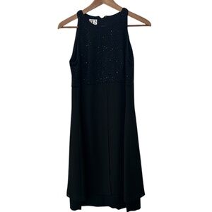 Vintage DW3 for David Warren Sleeveless Black Midi Dress Sz 8